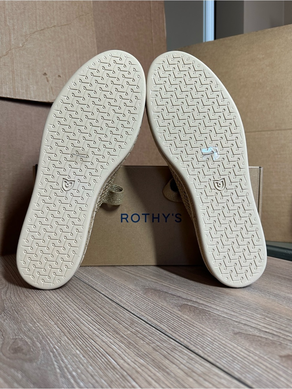 Rothy’s The Espadrille Mary Jane Metallic Golden Sun - Picture 11 of 16